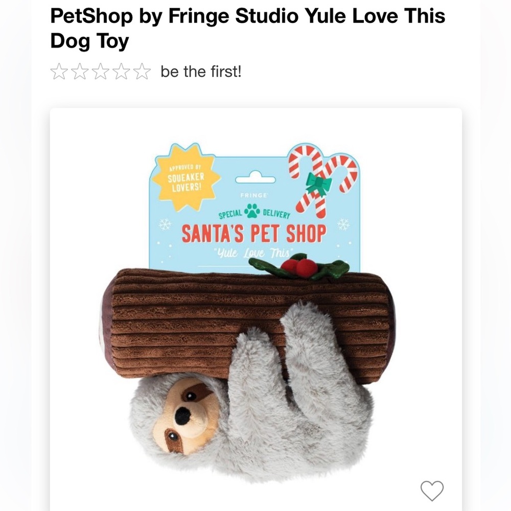 NWT! Petshop by Fringe Studio Yule Love This Dog Toy
